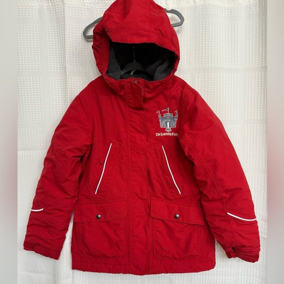 Lands' End Kids Red and Gray Fleece Jacket Squall - Picture 1 of 7